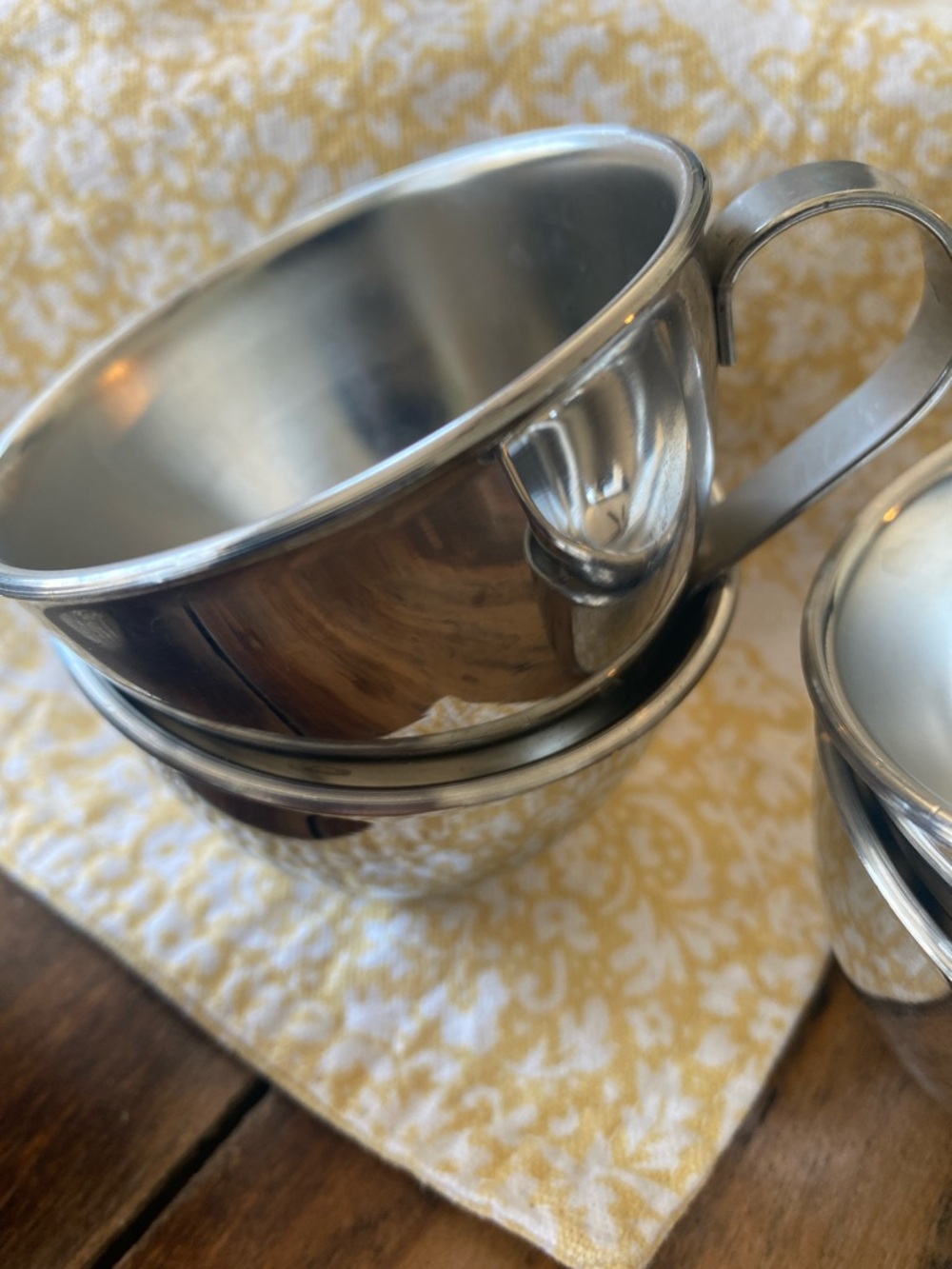 Pottery Barn Stainless Steel coffee cups Set of 6